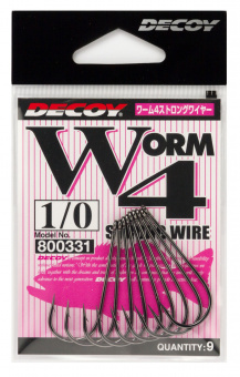 Одинарный крючок Decoy Strong Wire Worm 4 #1/0